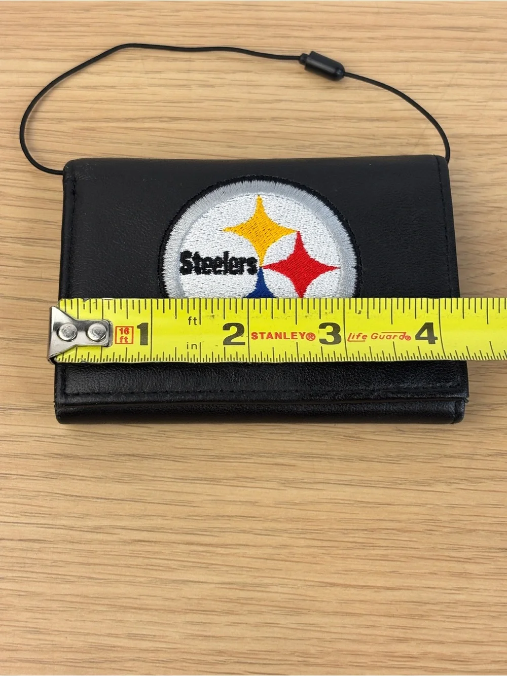 Pittsburgh Steelers Black Leather Wallet with Logo Patch NEW!